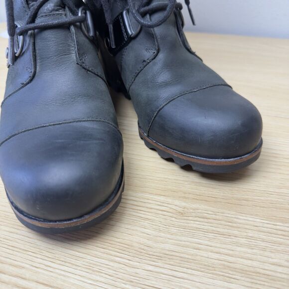 Sorel Joan Of Arctic Wedge II Boots Womens 10 Lace Up Bootie NL3018-010 Black - Picture 8 of 12